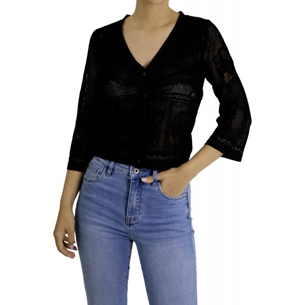 Cardigan scollo a V con ricami 
